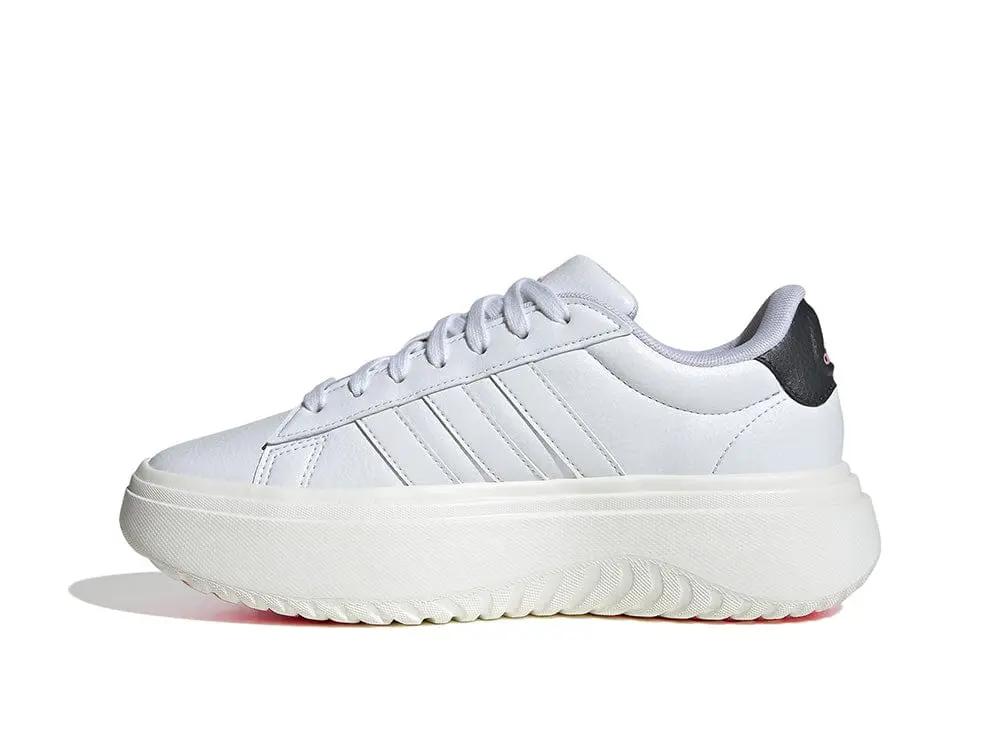 Zapatilla Adidas Grand Court Platform Cuero Mujer Blanco