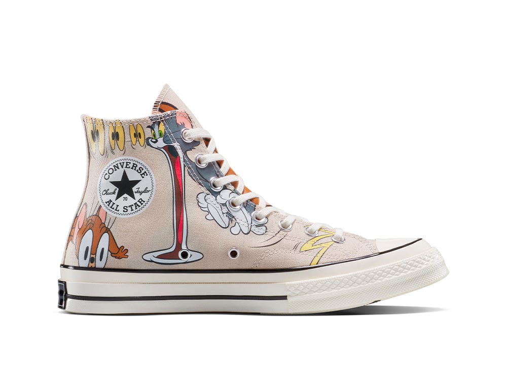 Zapatilla Converse Chuck 70 Hi Tom y Jerry Unisex Blanco